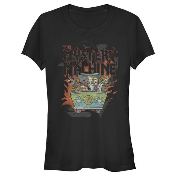 Junior's Scooby Doo Mystery Machine Rock & Roll  Graphic Tee Black Large