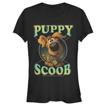Junior's Scooby Doo Puppy Circle  Graphic Tee Black Large