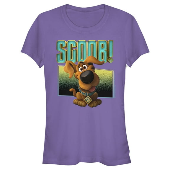 Junior's Scooby Doo Puppy Frame Graphic Tee Purple Small