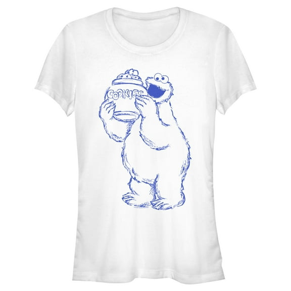 Junior's Sesame Street Cookie Monster Sketch Graphic T-Shirt