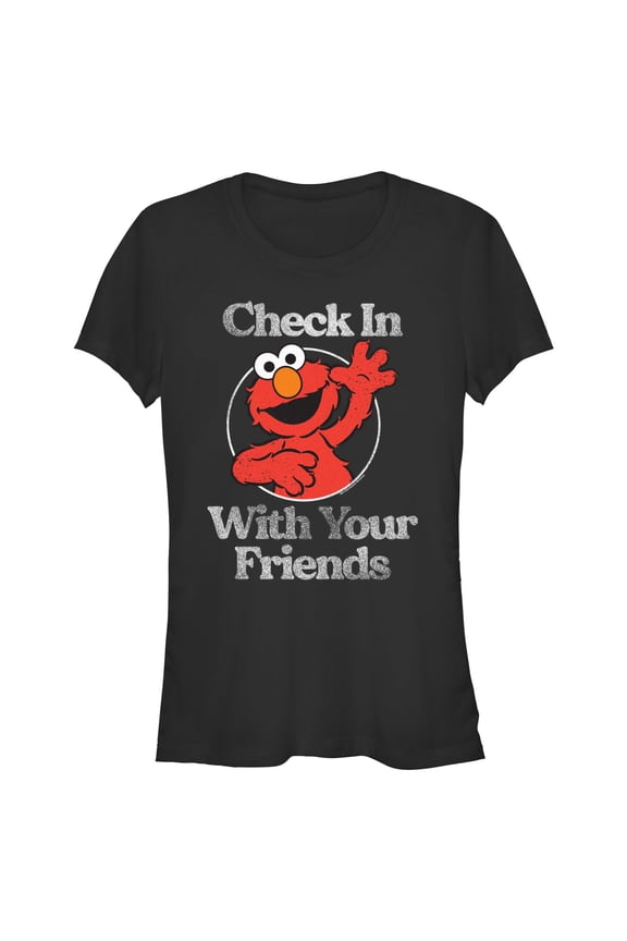 Junior's Sesame Street Elmo Check In With Your Friends Graphic T-Shirt