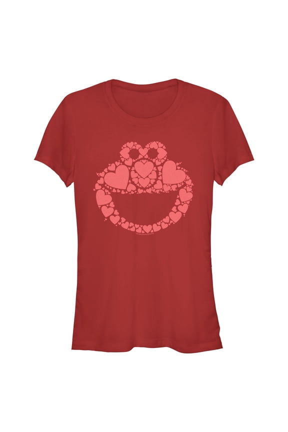 Junior's Sesame Street Elmo Heart Fill Graphic T-Shirt