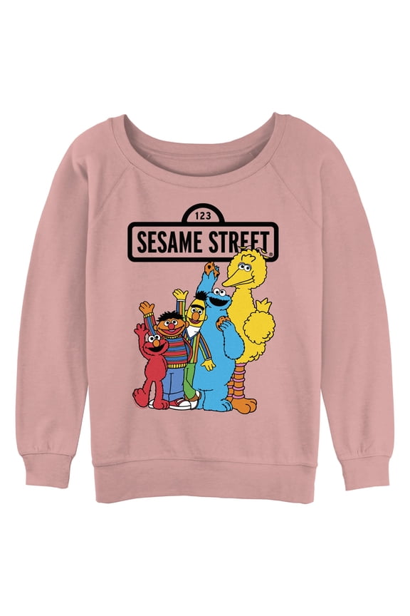 Junior's Sesame Street Friend Group Wave Sweatshirt