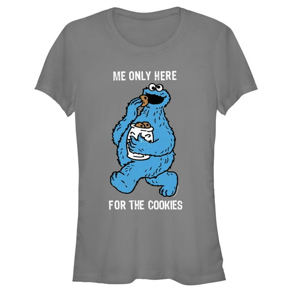 Junior's Sesame Street Me Only Here for the Cookies Graphic T-Shirt