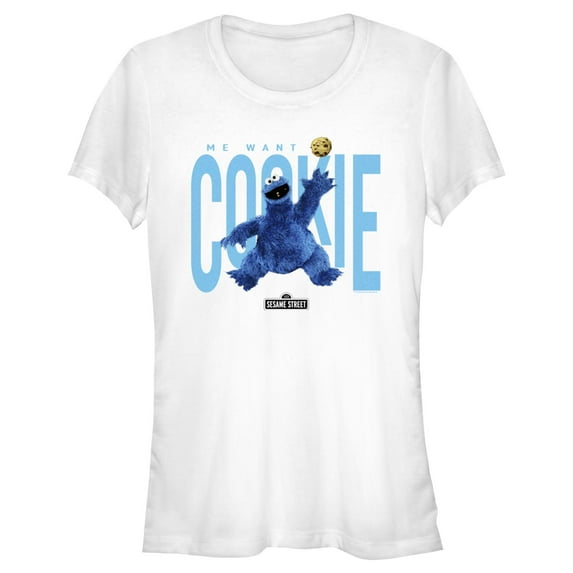 Junior's Sesame Street Me Want Cookie Graphic T-Shirt