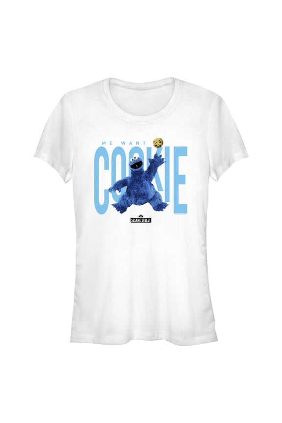 Junior's Sesame Street Me Want Cookie Graphic T-Shirt