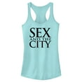 thumbnail image 1 of Junior's Sex and the City Classic Text Logo  Racerback Tank Top Cancun Medium, 1 of 4