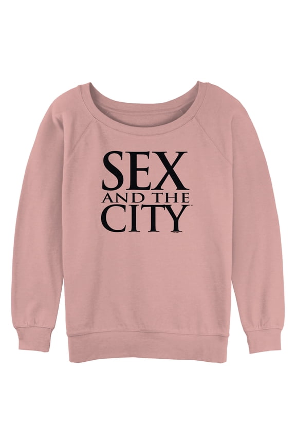 Junior's Sex and the City Classic Text Logo Sweatshirt Desert Pink Small