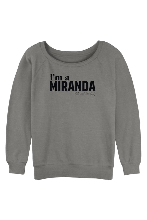 Junior's Sex and the City I'm a Miranda Text Sweatshirt Gray Heather Medium