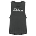 thumbnail image 1 of Junior's Sex and the City I'm a Samantha Text  Festival Muscle Graphic Tee Charcoal X Large, 1 of 4