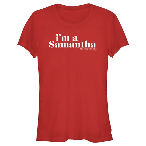 Junior's Sex and the City I'm a Samantha Text  Graphic Tee Red Small