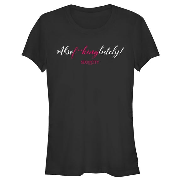 Junior's Sex and the City Mr. Big Absolutely Cursive Reply Graphic Tee Black 2X Large