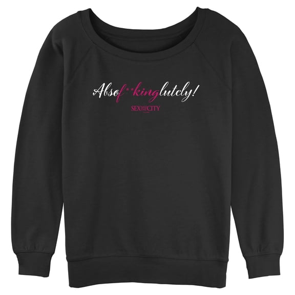 Junior's Sex and the City Mr. Big Absolutely Cursive Reply Sweatshirt Black X Large