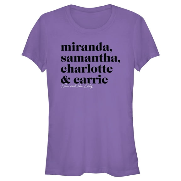 Junior's Sex and the City The Gals Text  Graphic Tee Purple X Large