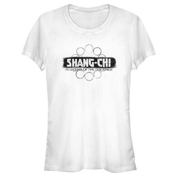 Junior's Shang-Chi and the Legend of the Ten Rings Logo Black Graphic Tee White Small