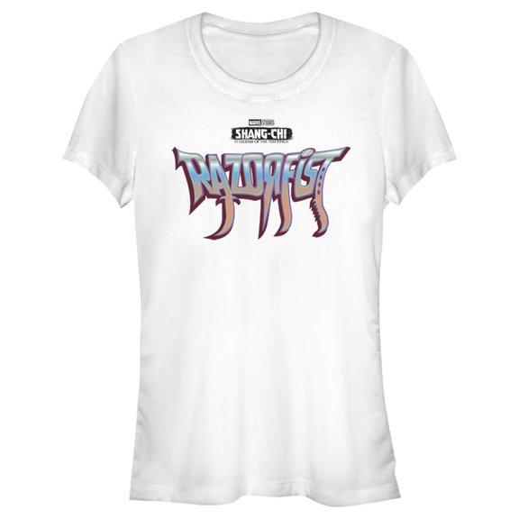 Junior's Shang-Chi and the Legend of the Ten Rings Razor Fist Logo Graphic Tee White Small