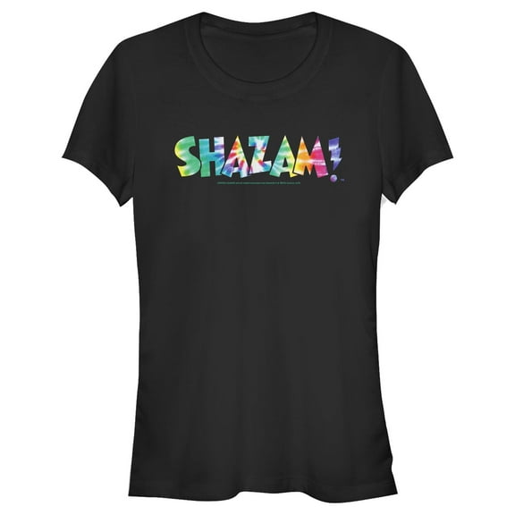 Junior's Shazam! Tie Dye Comic Logo Graphic T-Shirt