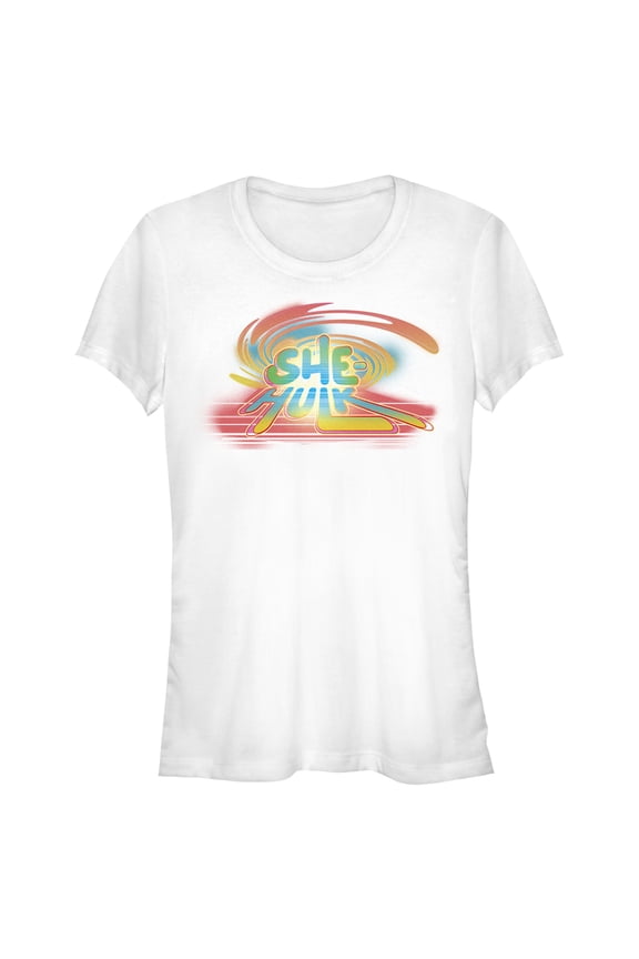 Junior's She-Hulk: Attorney at Law Colorful Logo  Graphic Tee White Large