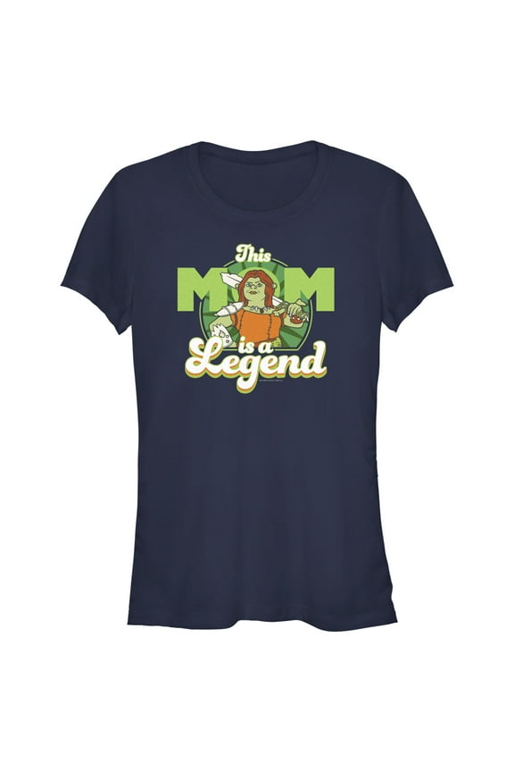 Junior's Shrek Legend Mom Fiona Graphic Tee Navy Blue Large