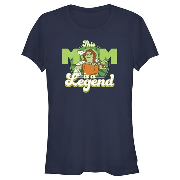 Junior's Shrek Legend Mom Fiona  Graphic Tee Navy Blue Medium