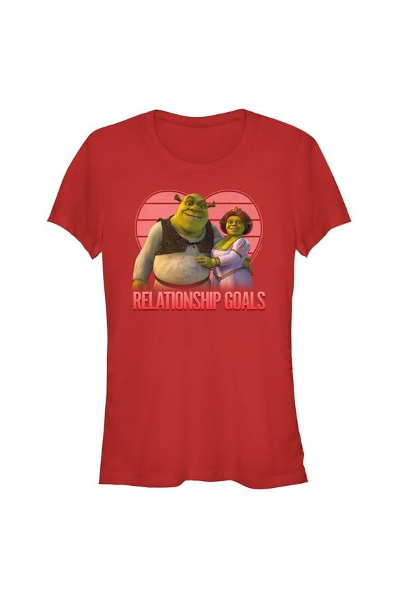 Junior's Shrek Relationship Goals Graphic Tee Red X Large