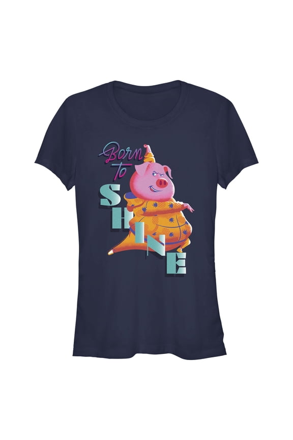 Junior's Sing 2 Gunter Born to Shine Graphic Tee Navy Blue Medium