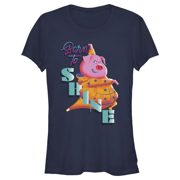 Junior's Sing 2 Gunter Born to Shine Graphic Tee Navy Blue X Large