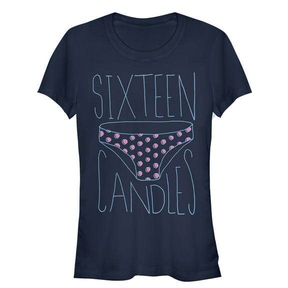 Junior's Sixteen Candles Borrowed Panties  Graphic Tee Navy Blue Medium