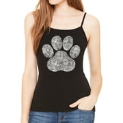 KOYOTEE Junior's Sketch Paw Black Spaghetti Strap T-Shirt X-Large Black