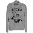 thumbnail image 1 of Junior's Sleeping Beauty Aurora First Nap Cowl Neck Sweatshirt Gray Heather Medium, 1 of 3