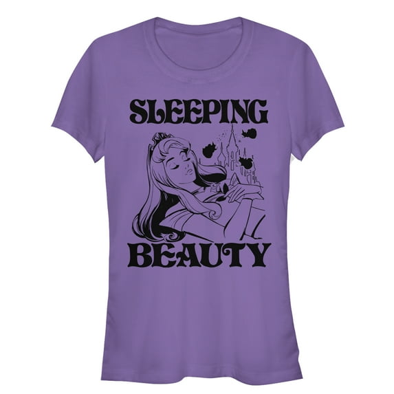 Junior's Sleeping Beauty Aurora Graphic Tee Purple 2X Large