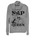 thumbnail image 1 of Junior's Sleeping Beauty Aurora Nap Queen Cowl Neck Sweatshirt Gray Heather X Large, 1 of 3