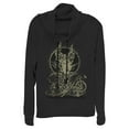thumbnail image 1 of Junior's Sleeping Beauty Maleficent Twisted Queen Cowl Neck Sweatshirt Black X Large, 1 of 3