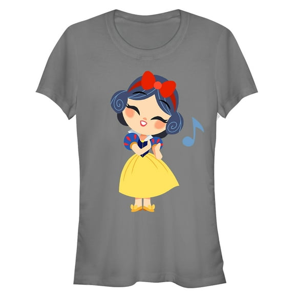 Junior's Snow White and the Seven Dwarfs Cartoon Song  Graphic Tee Charcoal Small