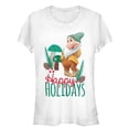 thumbnail image 1 of Junior's Snow White and the Seven Dwarfs Christmas Bashful  Graphic Tee White Medium, 1 of 2