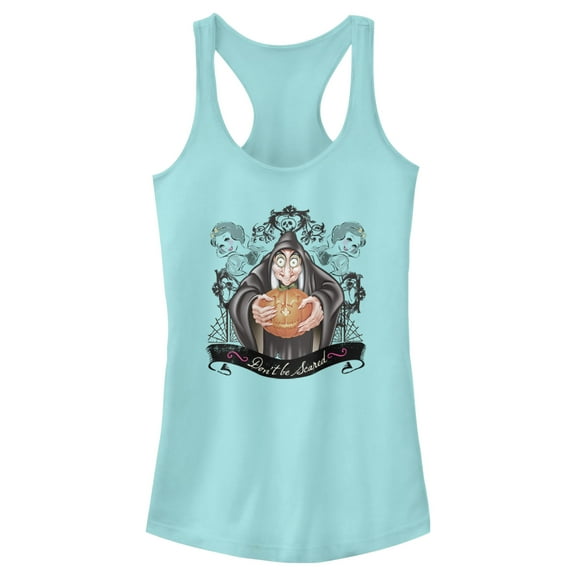 Junior's Snow White and the Seven Dwarfs Evil Queen Pumpkin Racerback Tank Top Cancun X Small