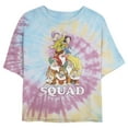 thumbnail image 1 of Junior's Snow White and the Seven Dwarfs Squad Friend Goals Crop Graphic Tee Tie Dye Medium, 1 of 4