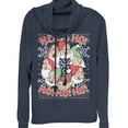 thumbnail image 1 of Junior's Snow White and the Seven Dwarfs Xmas Heigh Ho  Cowl Neck Sweatshirt Navy Blue 4X Large, 1 of 3