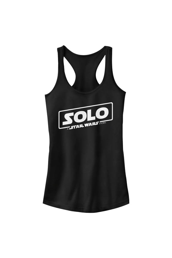 Junior's Solo: A Star Wars Story Classic Logo Racerback Tank Top Black Small