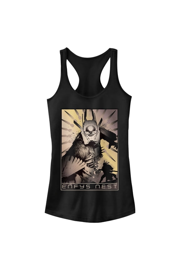 Junior's Solo: A Star Wars Story Enfys Nest Profile Racerback Tank Top Black Medium
