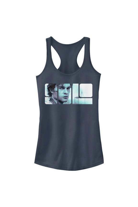Junior's Solo: A Star Wars Story Han Block Racerback Tank Top Indigo Medium