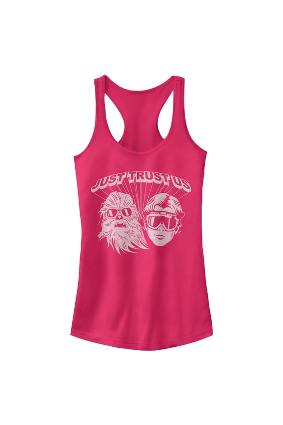 Junior's Solo: A Star Wars Story Just Trust Us Racerback Tank Top Dark Pink Medium