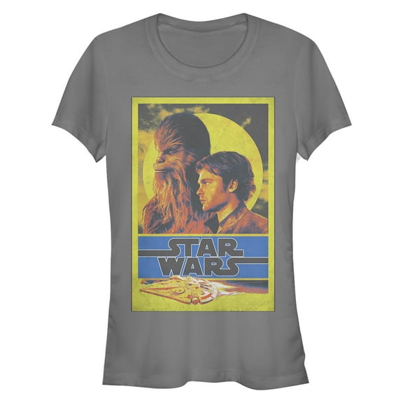 Junior's Solo: A Star Wars Story Sunset Frame  Graphic Tee Charcoal Small