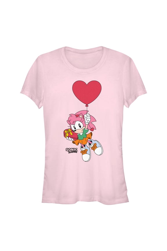 Junior's Sonic the Hedgehog Amy Red Balloon Graphic T-Shirt