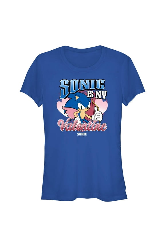 Junior's Sonic the Hedgehog Cupid Is My Valentine Graphic T-Shirt