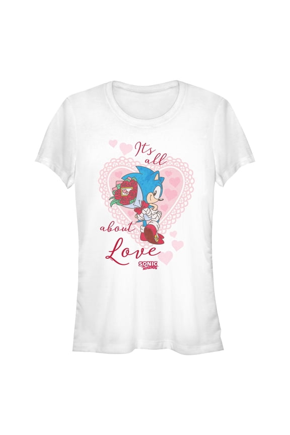 Junior's Sonic the Hedgehog It's All About Love Graphic T-Shirt