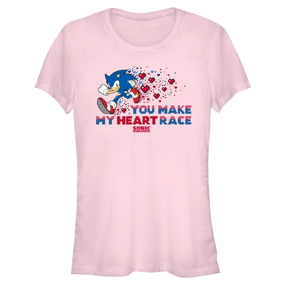 Junior's Sonic the Hedgehog You Make My Heart Race  Graphic T-Shirt
