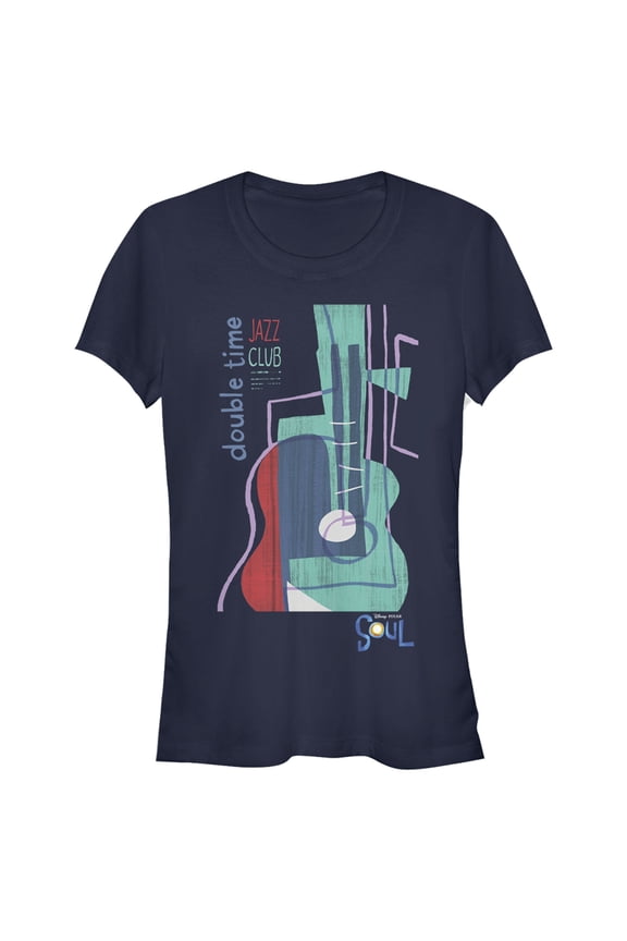 Junior's Soul Double Time Club Graphic Tee Navy Blue Medium