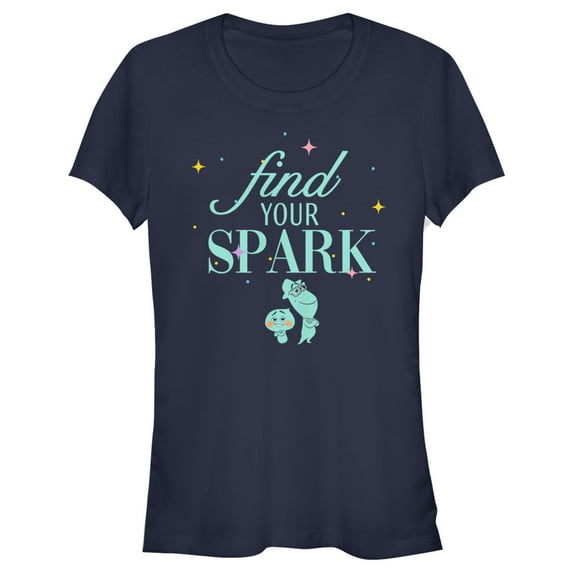Junior's Soul Find Your Spark Graphic Tee Navy Blue Large