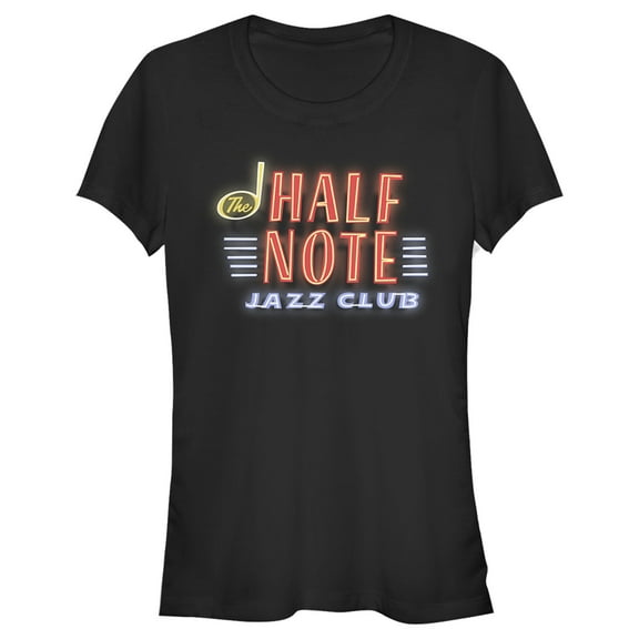 Junior's Soul Half Note Neon Glow Graphic Tee Black Medium